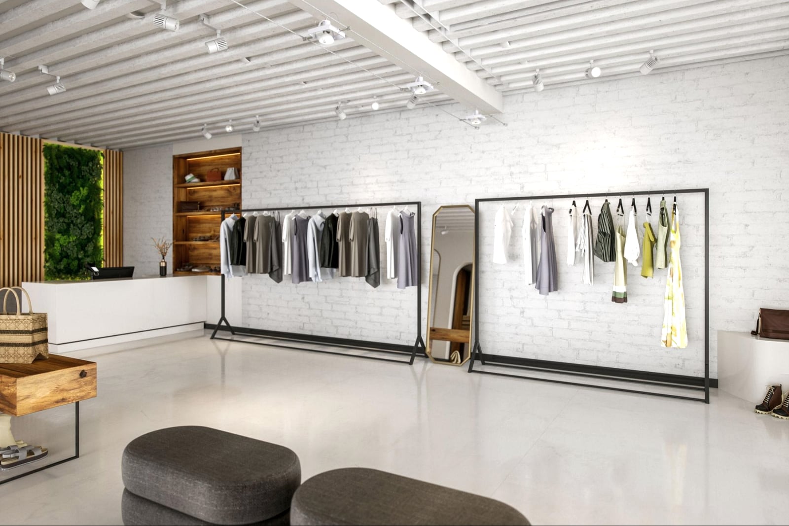 Completed retail interior with display joinery and lighting